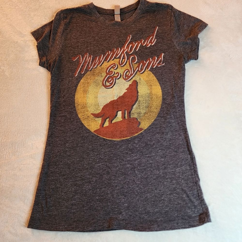 Next Level 2 Sided Mumford & Sons Heathered Gray Tshirt With Graphics Size Med